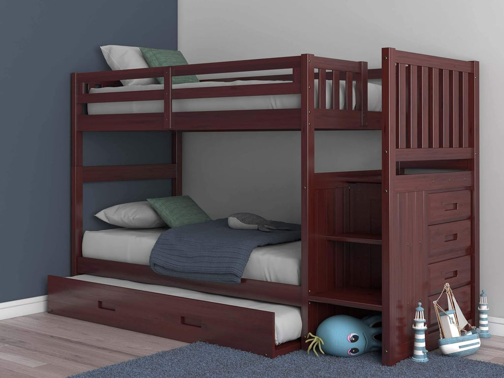 Twin Over Twin Bunk Bed with Trundle U756145