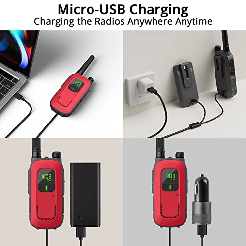 Rechargeable 4 Pack FRS Two Way Radio with Flashlight Earpiece S7394