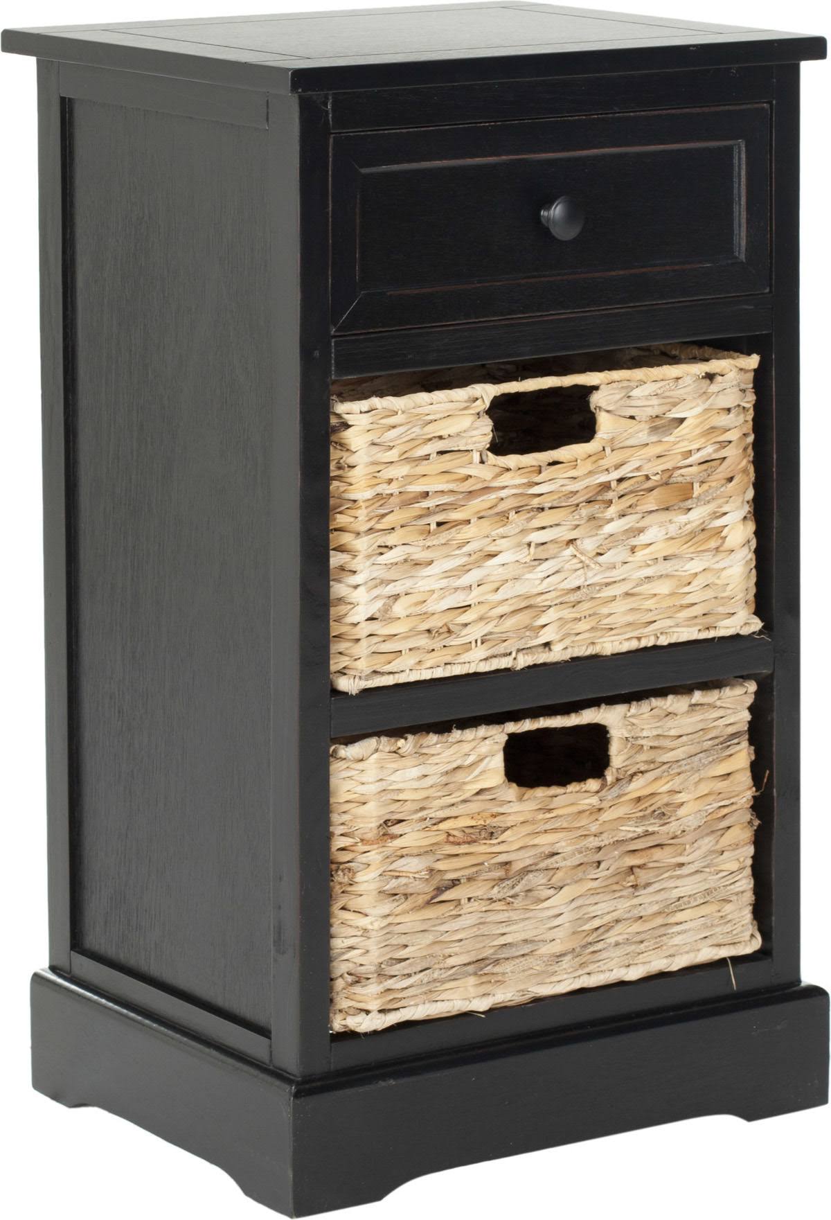 Black Storage Side Table Y440