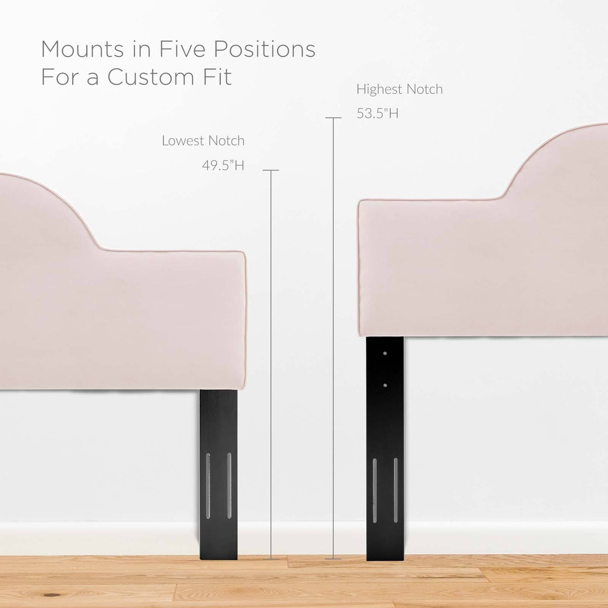 Pink Performance Velvet Twin Headboard B16498