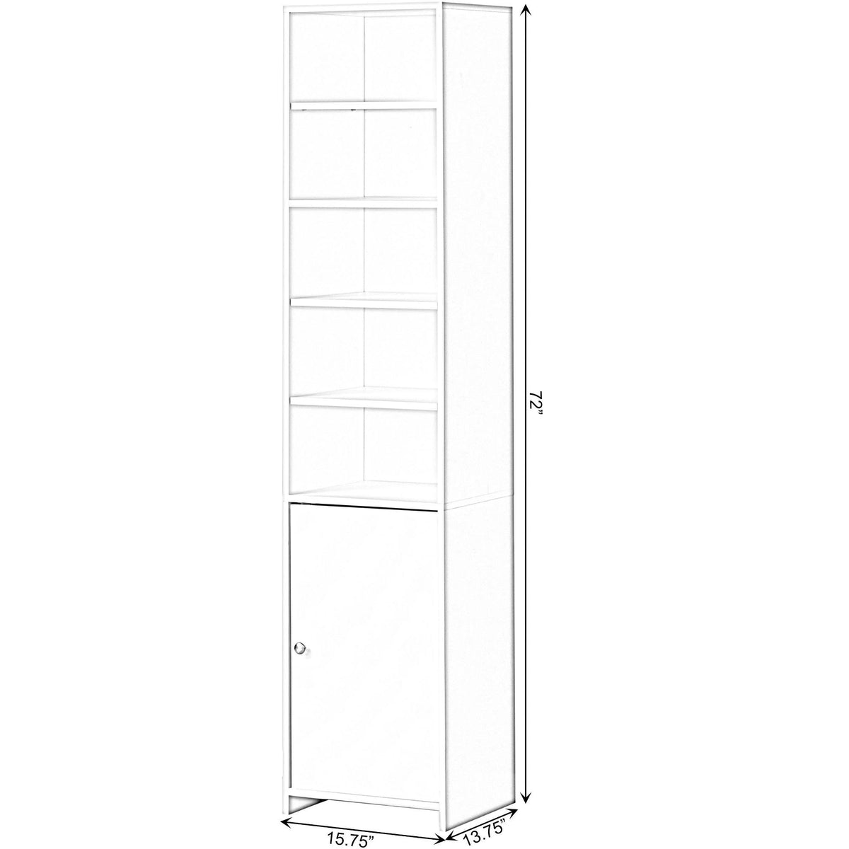 White Tall Freestanding Bathroom Storage Cabinet U1370