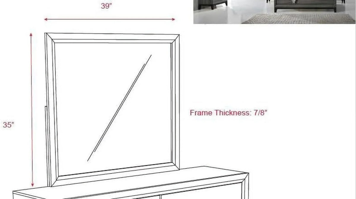 5-Piece King Size Bedroom Set Grey Black N4855