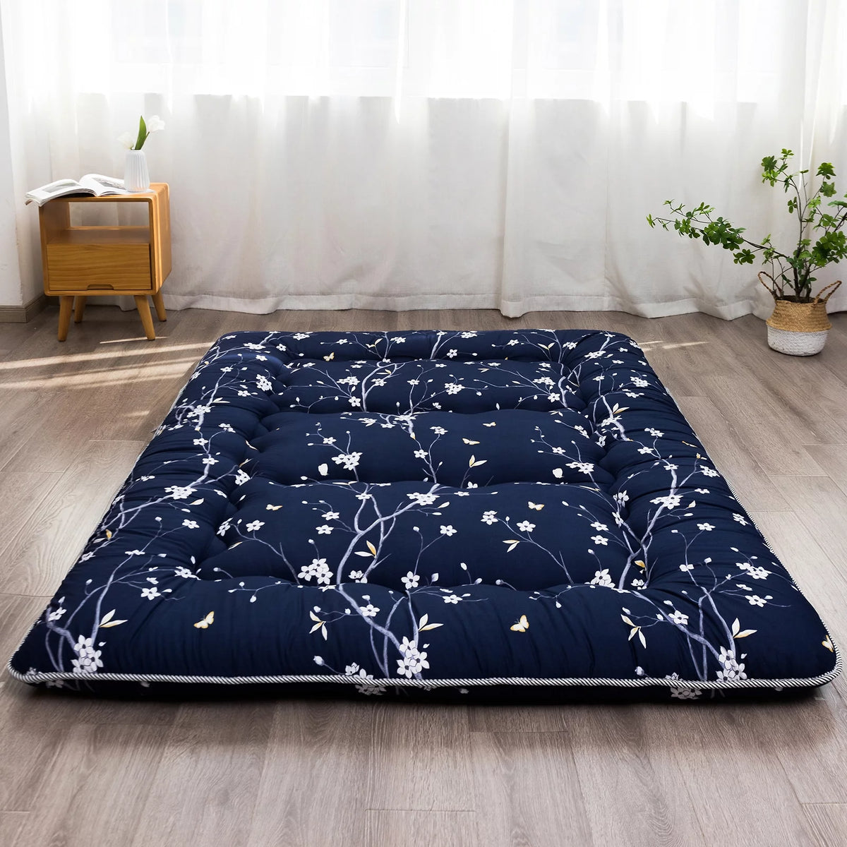 Floral Design Twin Size Japanese Floor Mattress S20482