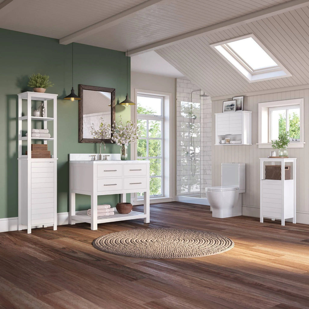 Single Door Floor Cabinet White Y362272