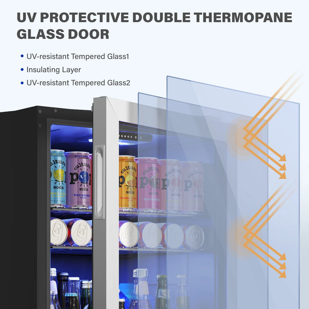 Beverage Refrigerator Cooler 141-180 Can Glass Door 4.59 Cu.ft. Z422327