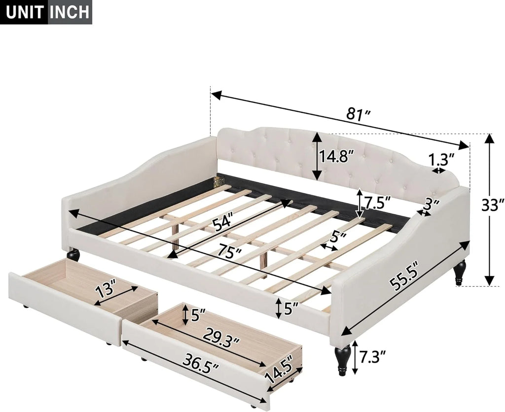 Upholstered Daybed with Two Storage Drawers U53022