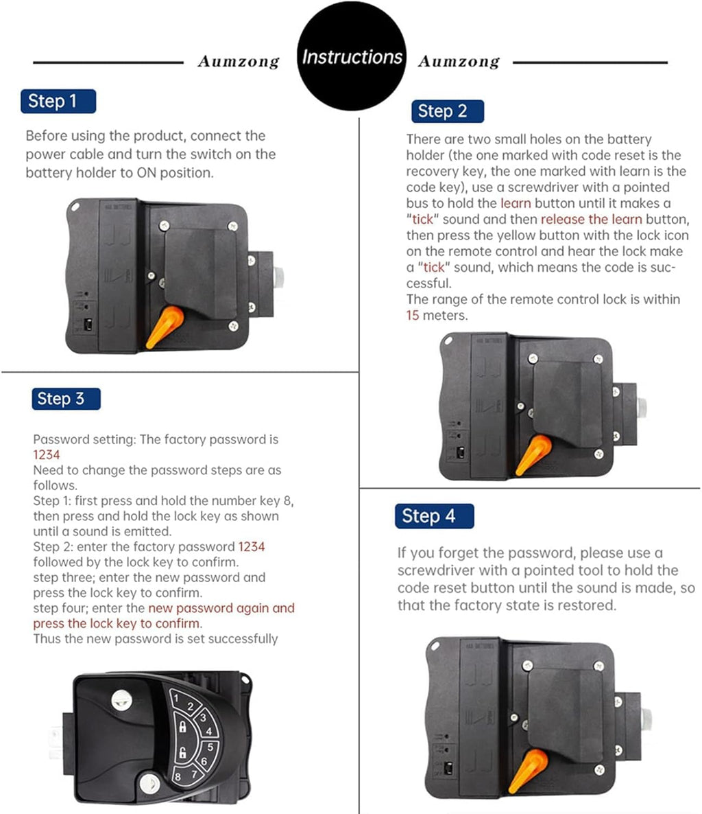 Keyless Entry Door Lock with 2 Fobs and Backlit Keypad W3257