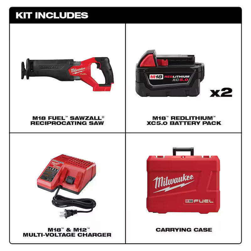 18-Volt Lithium-Ion Brushless Cordless Reciprocating Saw Kit with Hex Impact Driver C61836