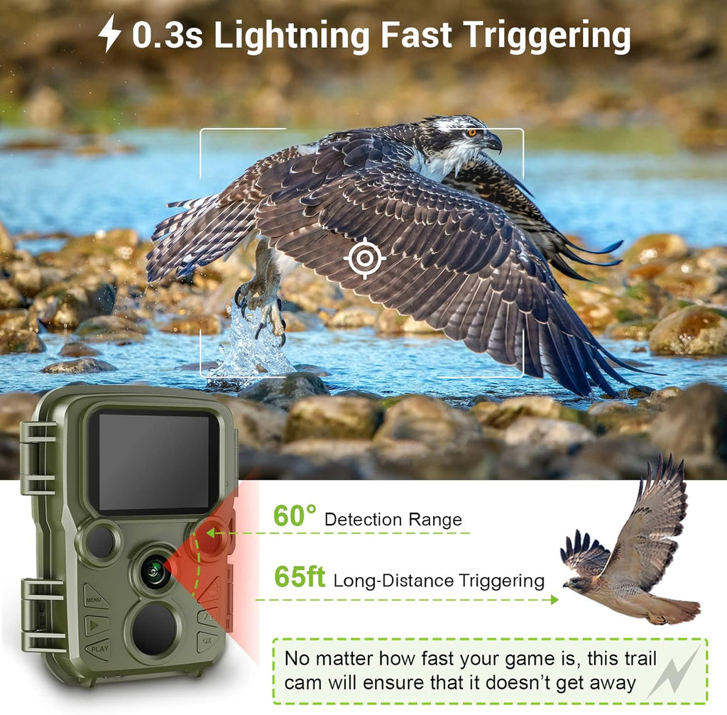 Mini Trail Camera 12MP 1080P with 65ft Night Vision IP66 Waterproof S631