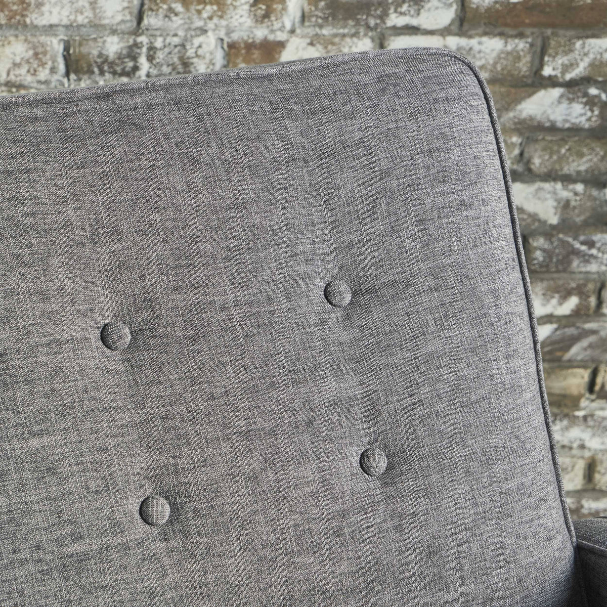 Gray Buttoned Fabric Reclining Loveseat I8947