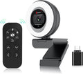 1080P 60FPS 2X Digital Zoom Streaming Webcam with Ring Light and Privacy Cover U113