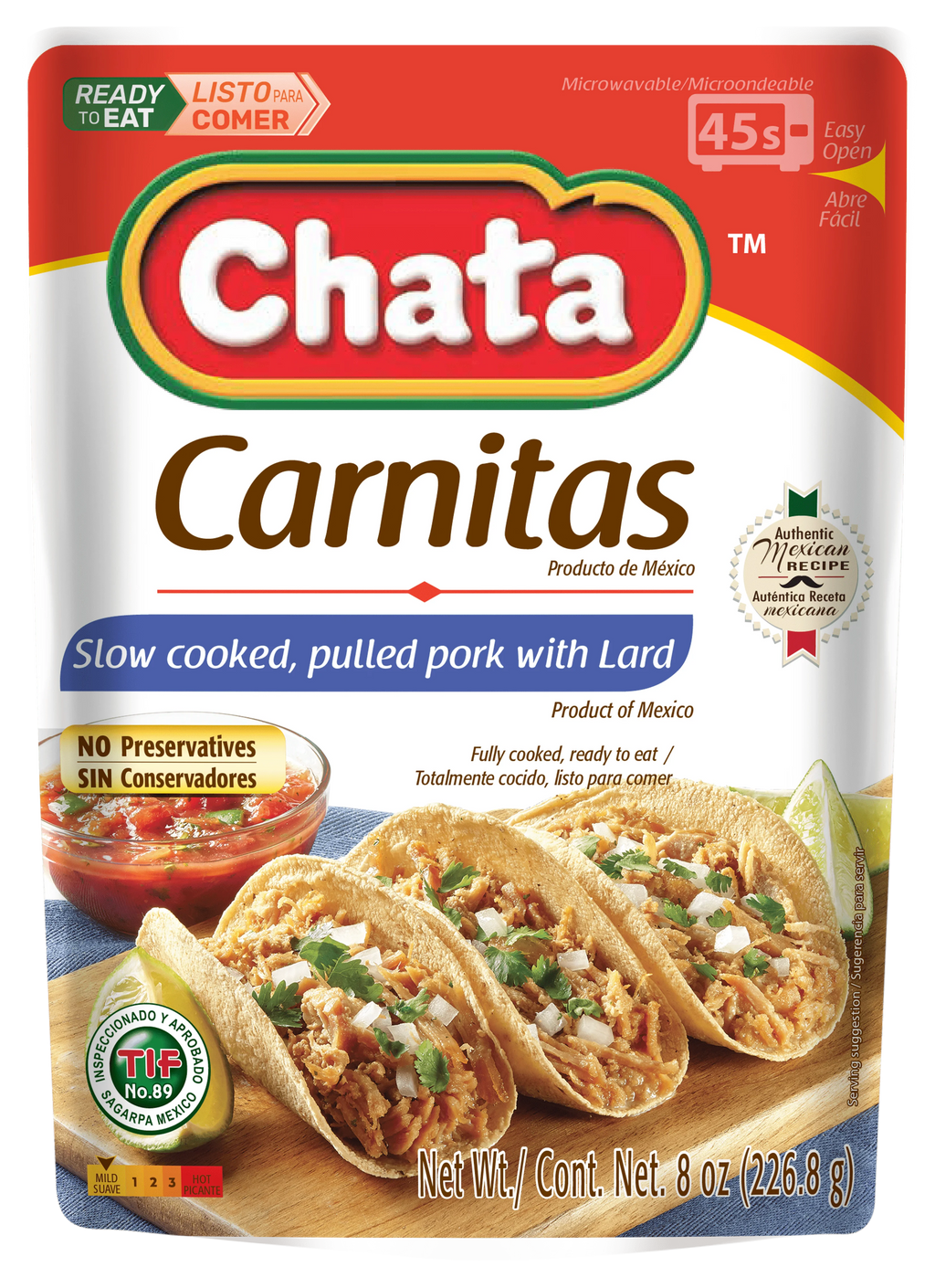 Pork Carnitas Pouch, 8 oz, Pack of 6 I78867