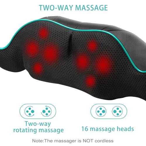 Shiatsu Back and Neck Massager with Heat, Electric Massage Pillow V70049