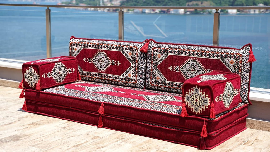 Maroon Floor Seating Sofa F410