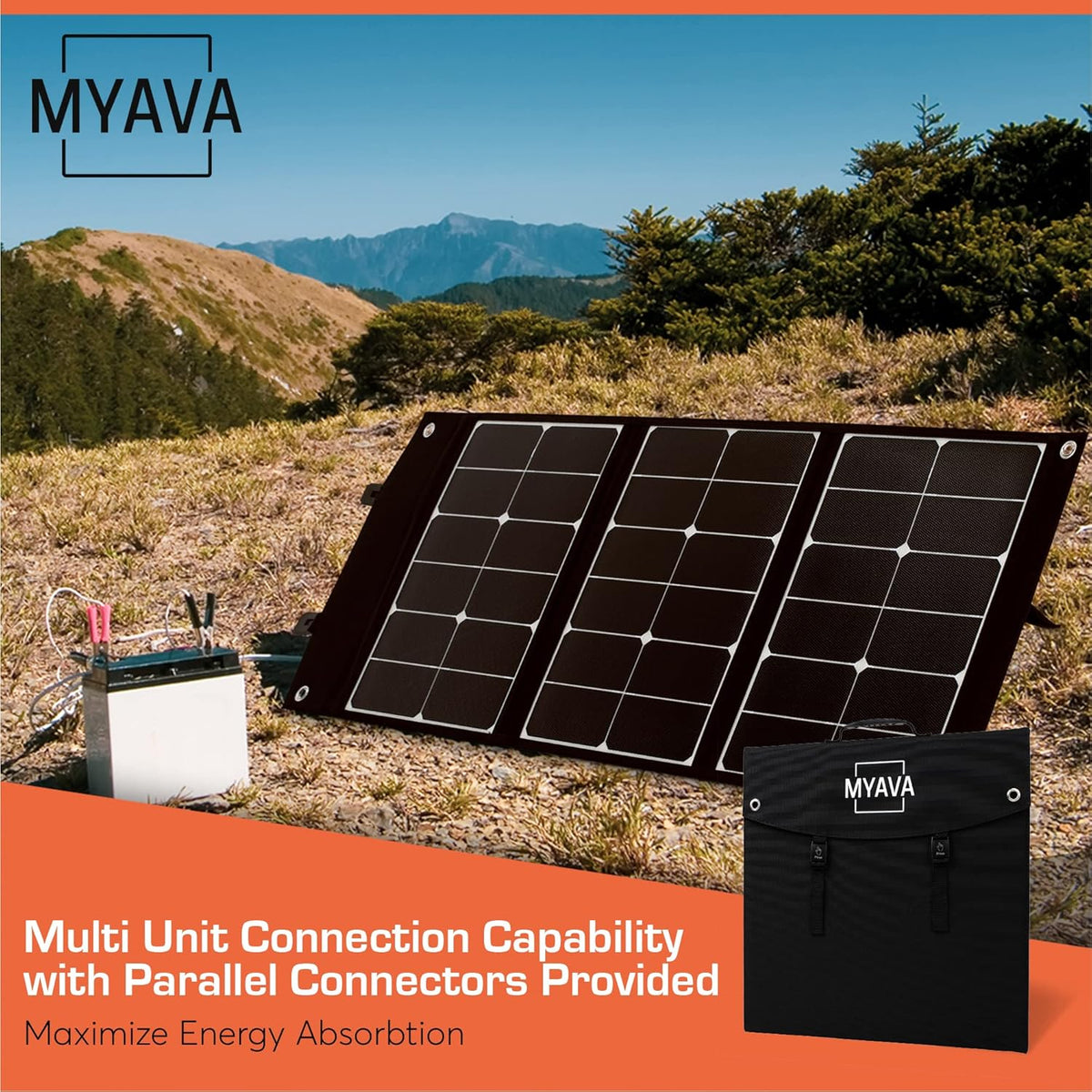 120W Monocrystalline Foldable Solar Panel with USB Ports, 18V DC Output N83617