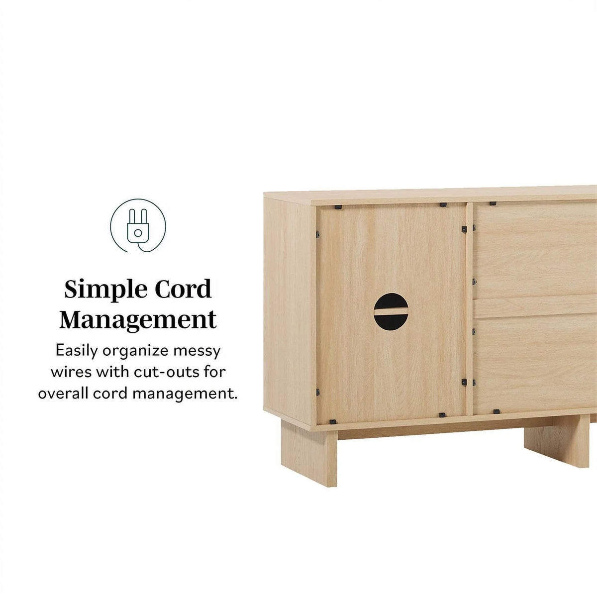 63" Coastal Oak 2-Door 2-Drawer Wood Sideboard T995