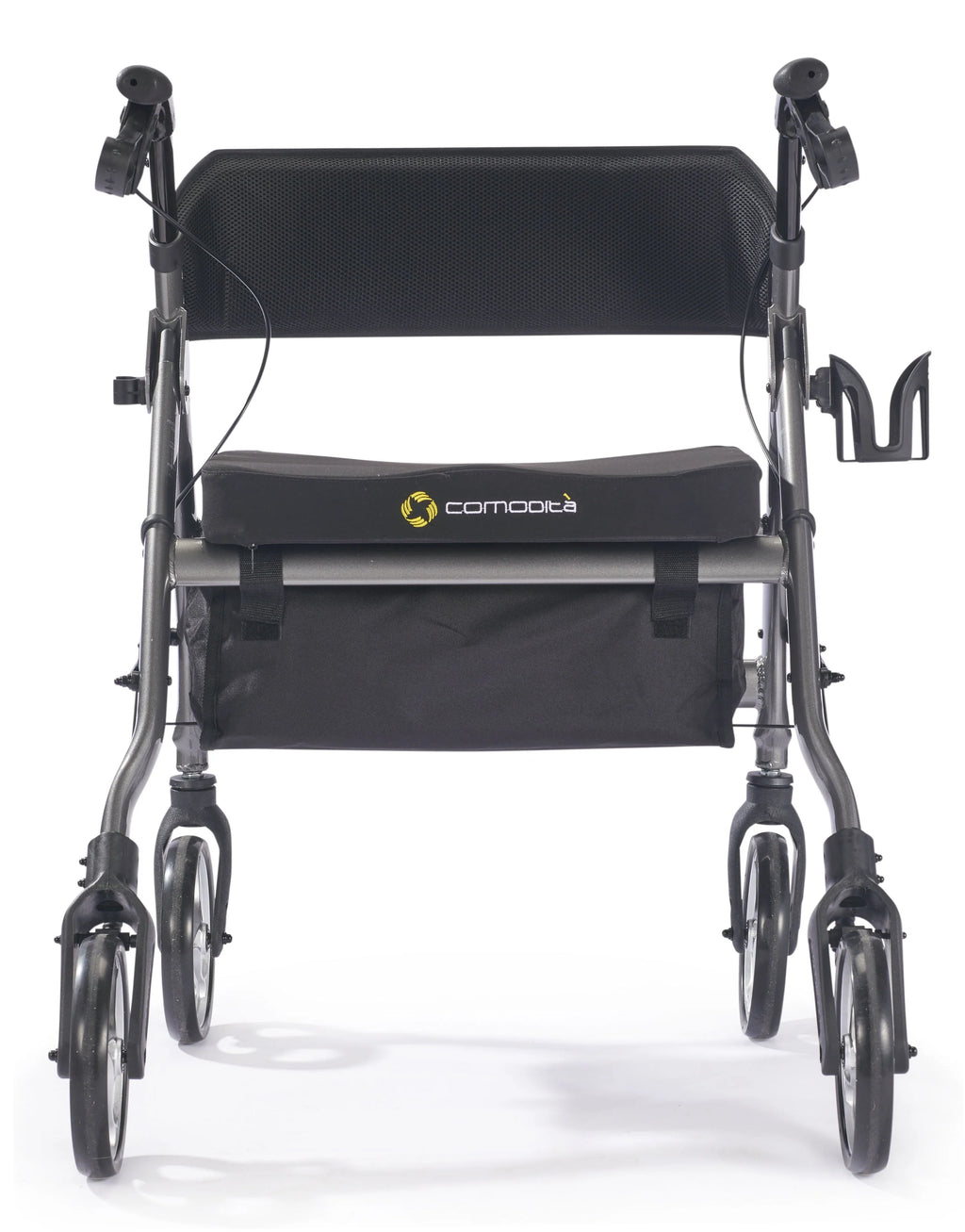 Extra Wide Heavy-Duty Rollator Walker with 20 Wide Nylon Seat 440 lb Weight Capacity Metallic Red R7986