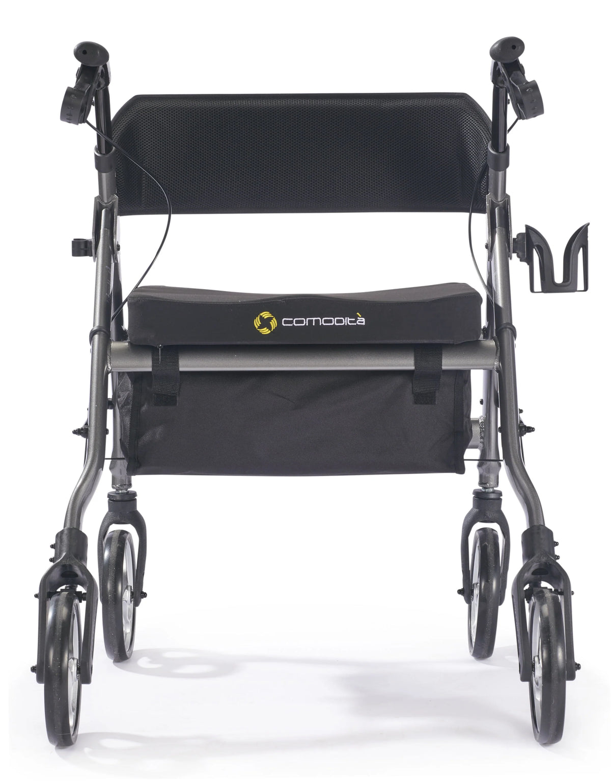 Extra Wide Heavy-Duty Rollator Walker with 20 Wide Nylon Seat 440 lb Weight Capacity Metallic Red R7986