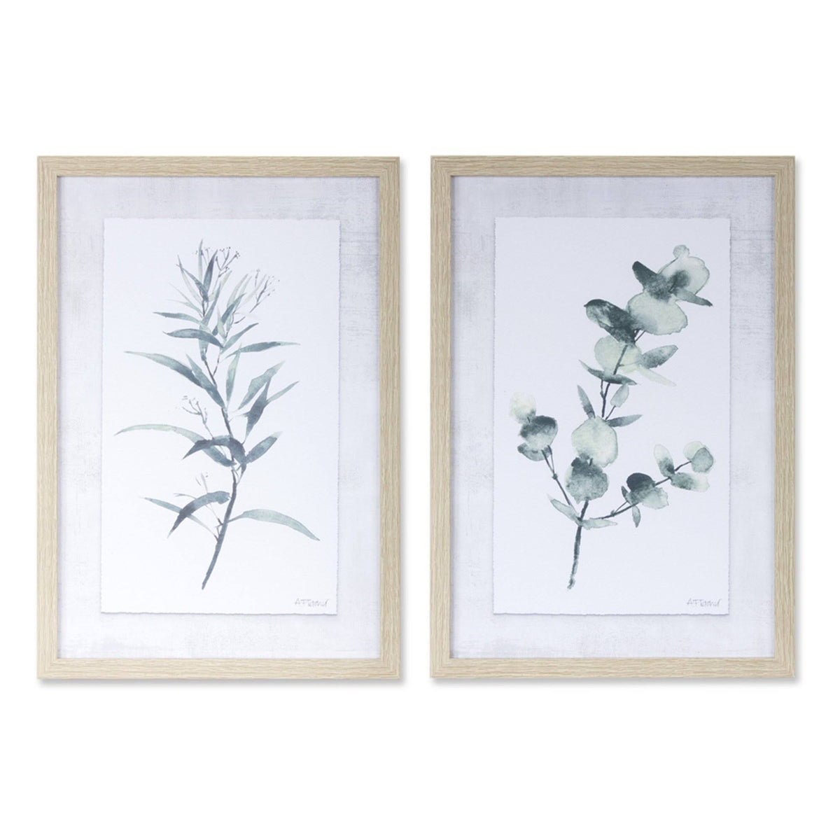 Eucalyptus Print Set of 2 Plastic MDF V860