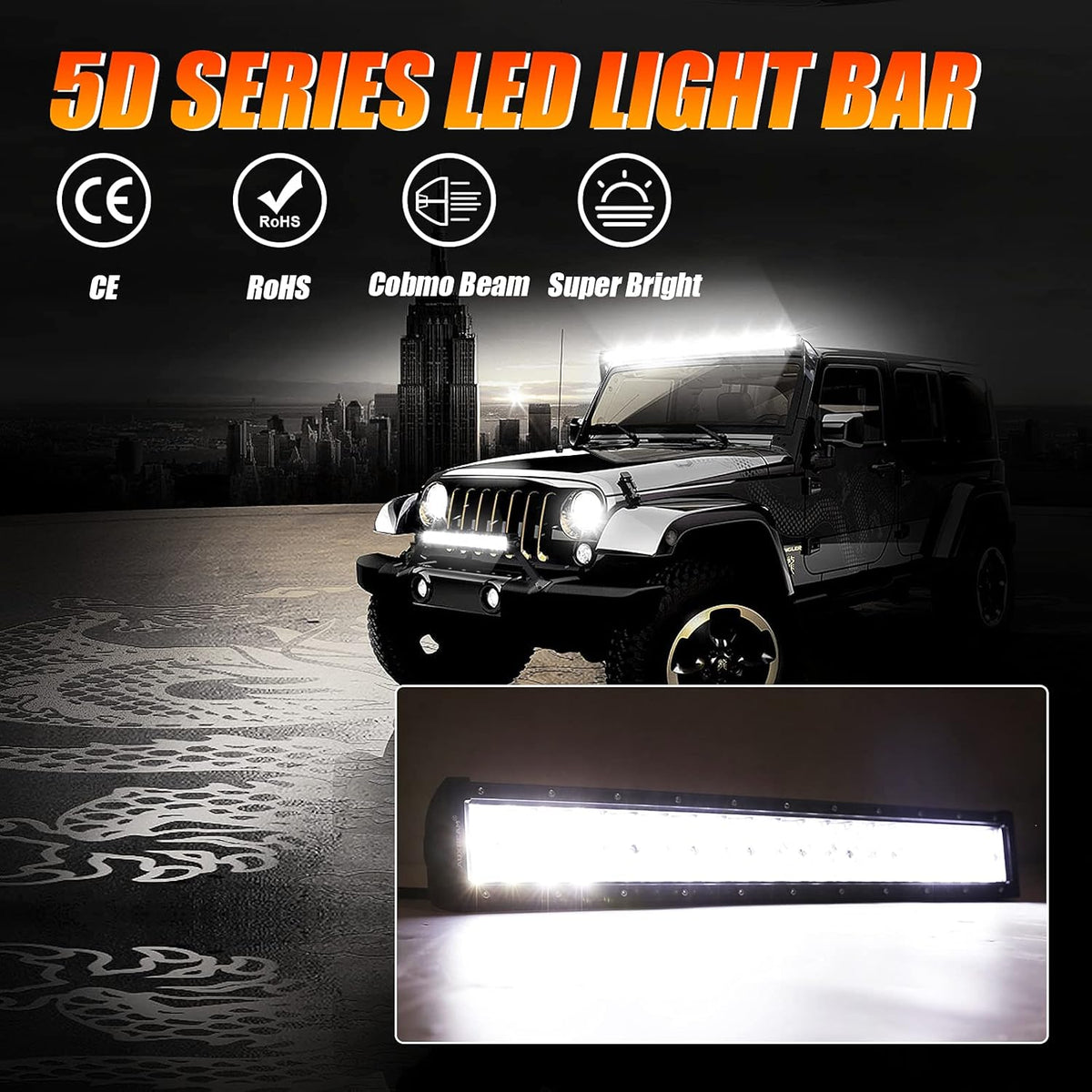 42 LED Light Bar 240W Spot Flood Combo Off Road Driving Lights with Wiring Harness F260