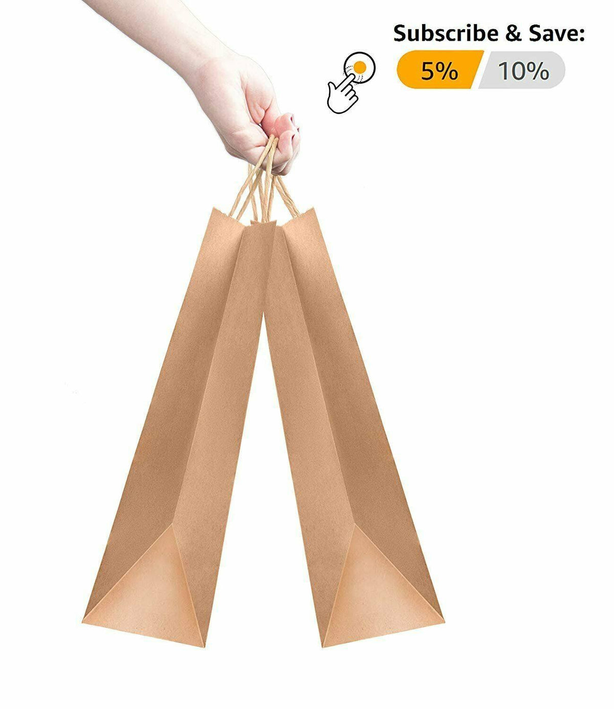 250 Brown Kraft Paper Shopping Bags O64761