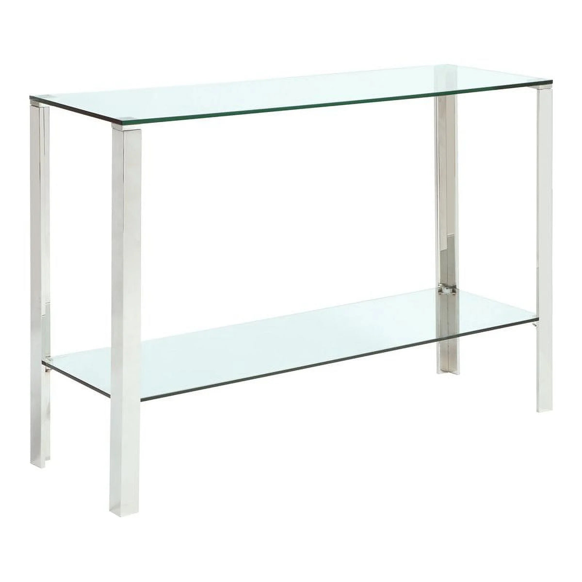 Clear Glass & Stainless Steel Sofa Table T44254