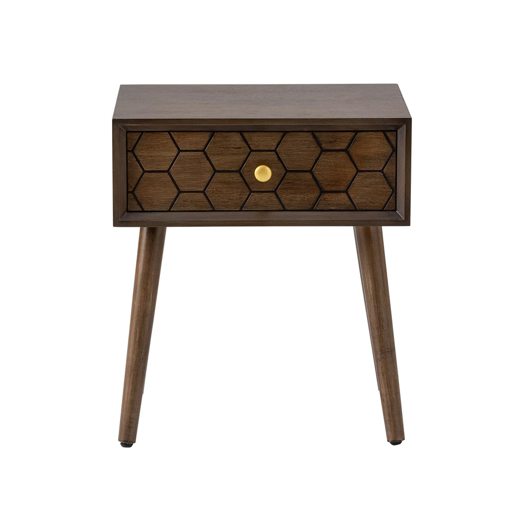 Brown MDF Nightstand with Drawer F906951