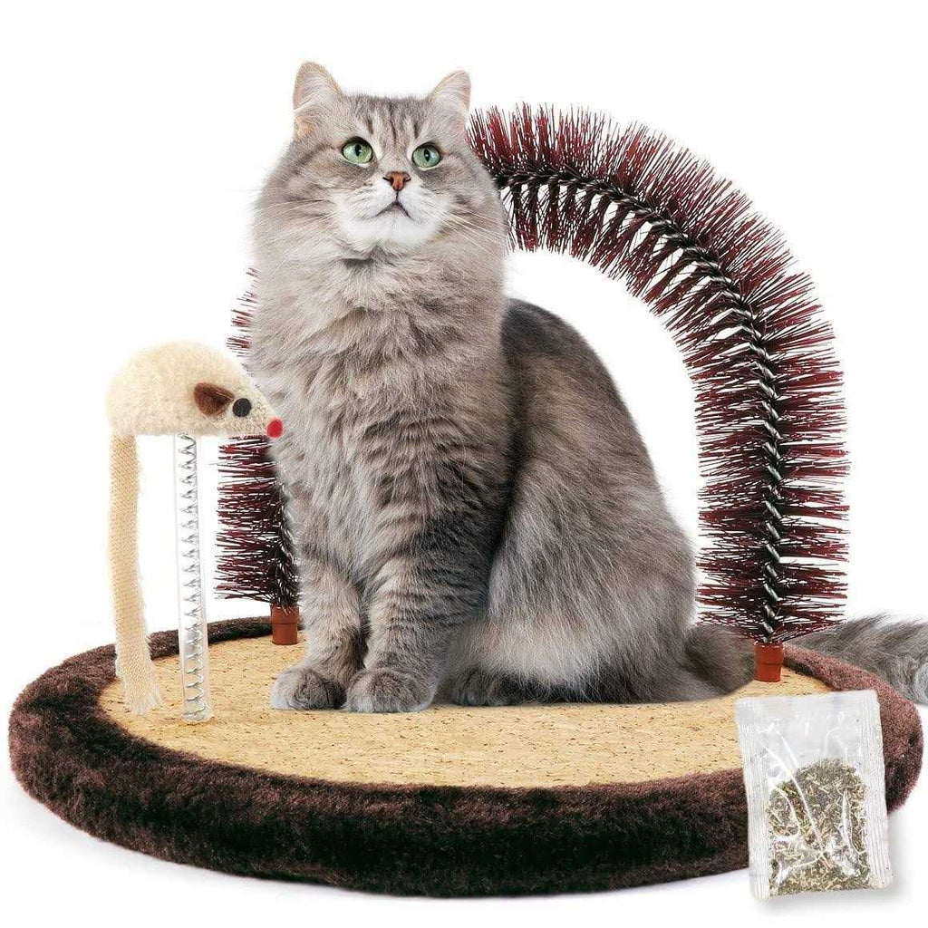 Cat Self Groomer Massager with Scratching Pad and Catnip Toy P413466