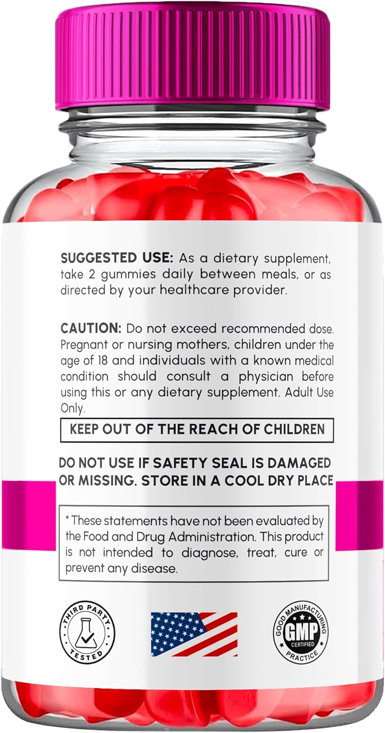 Keto ACV Gummies 1000mg Apple Cider Vinegar Vitamin B12 B6 Folate Supplement (60 Gummies) R523