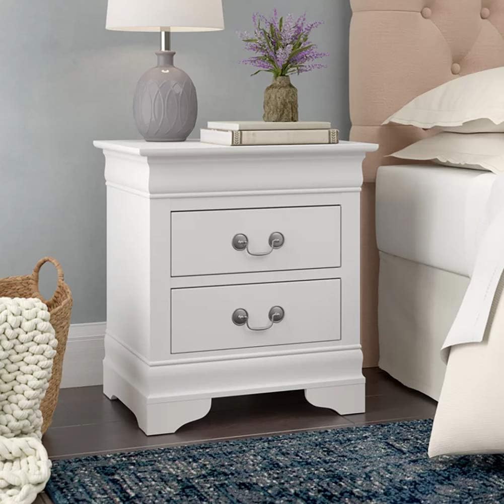 2 Drawer Gray Wooden Nightstand H73920