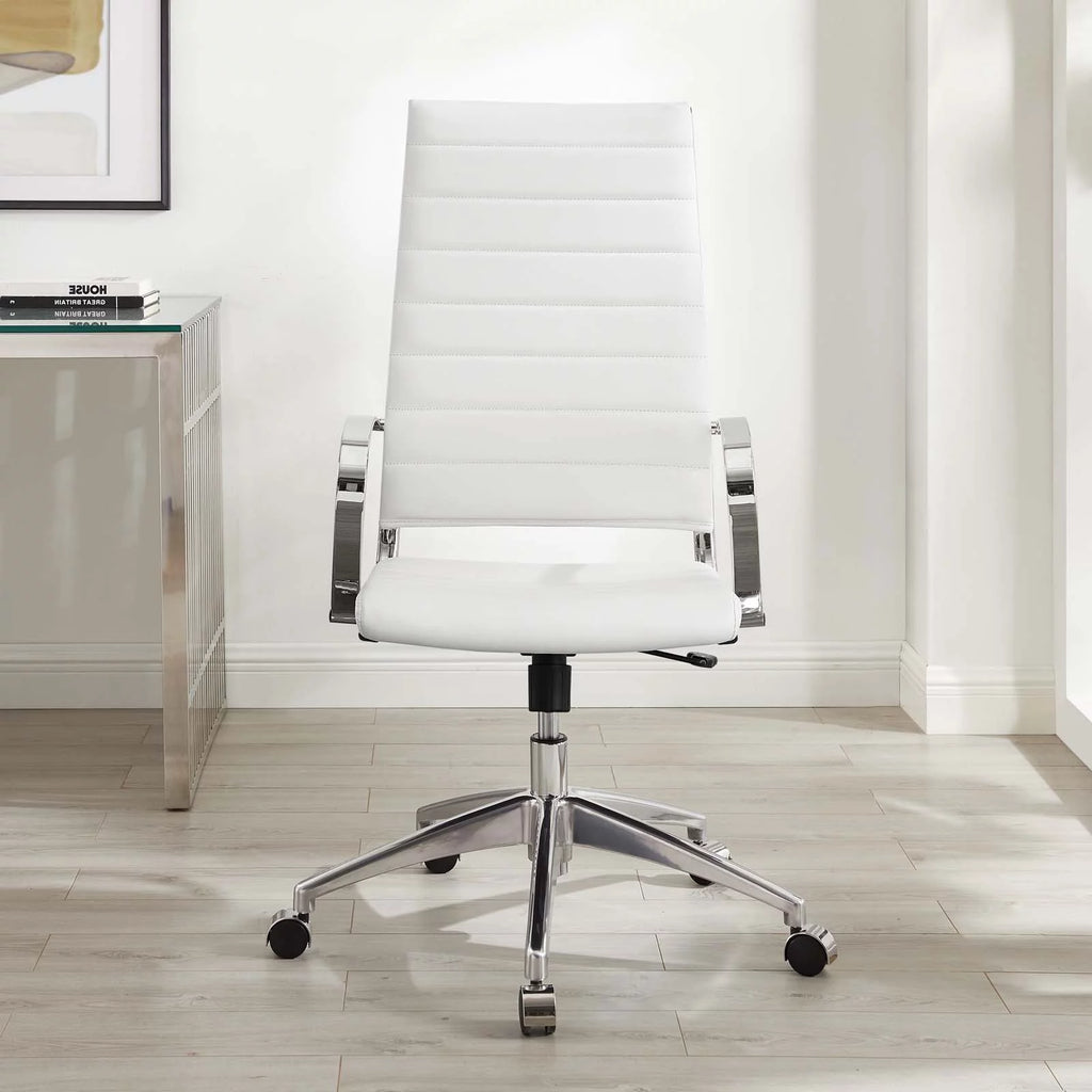 White Faux Leather High Back Chair C594660