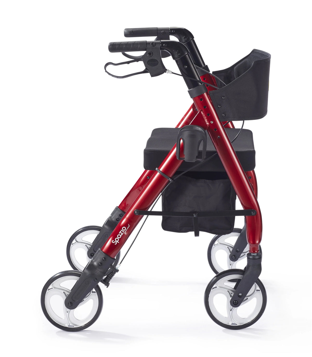 Extra Wide Heavy-Duty Rollator Walker with 20 Wide Nylon Seat 440 lb Weight Capacity Metallic Red R7986
