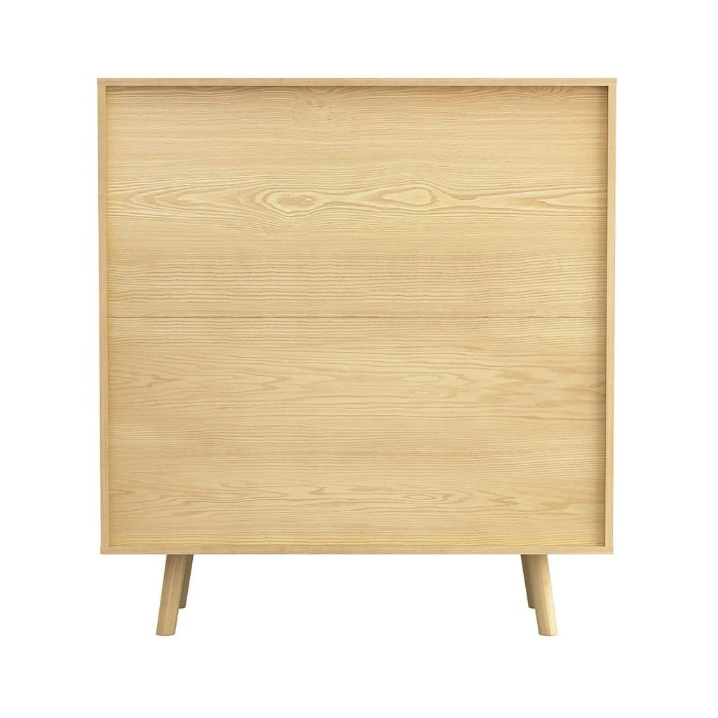 Modern Engineered Wood Bar Cabinet with Rattan Inlay in Oak D1279