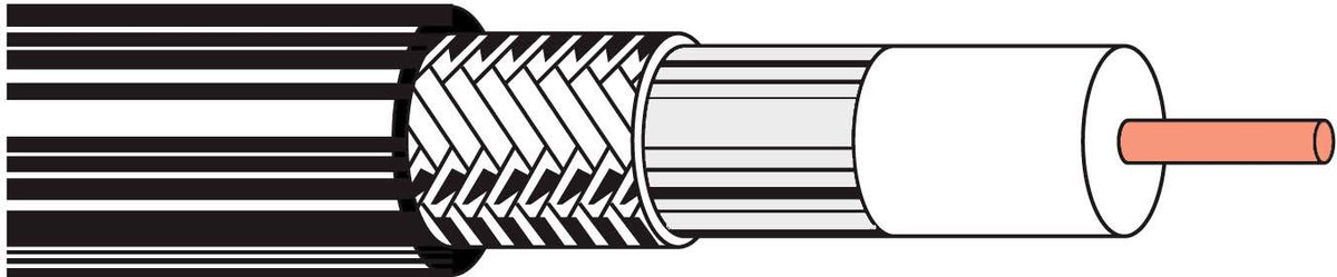 Black RG6 Coaxial Cable 500 Foot Z582