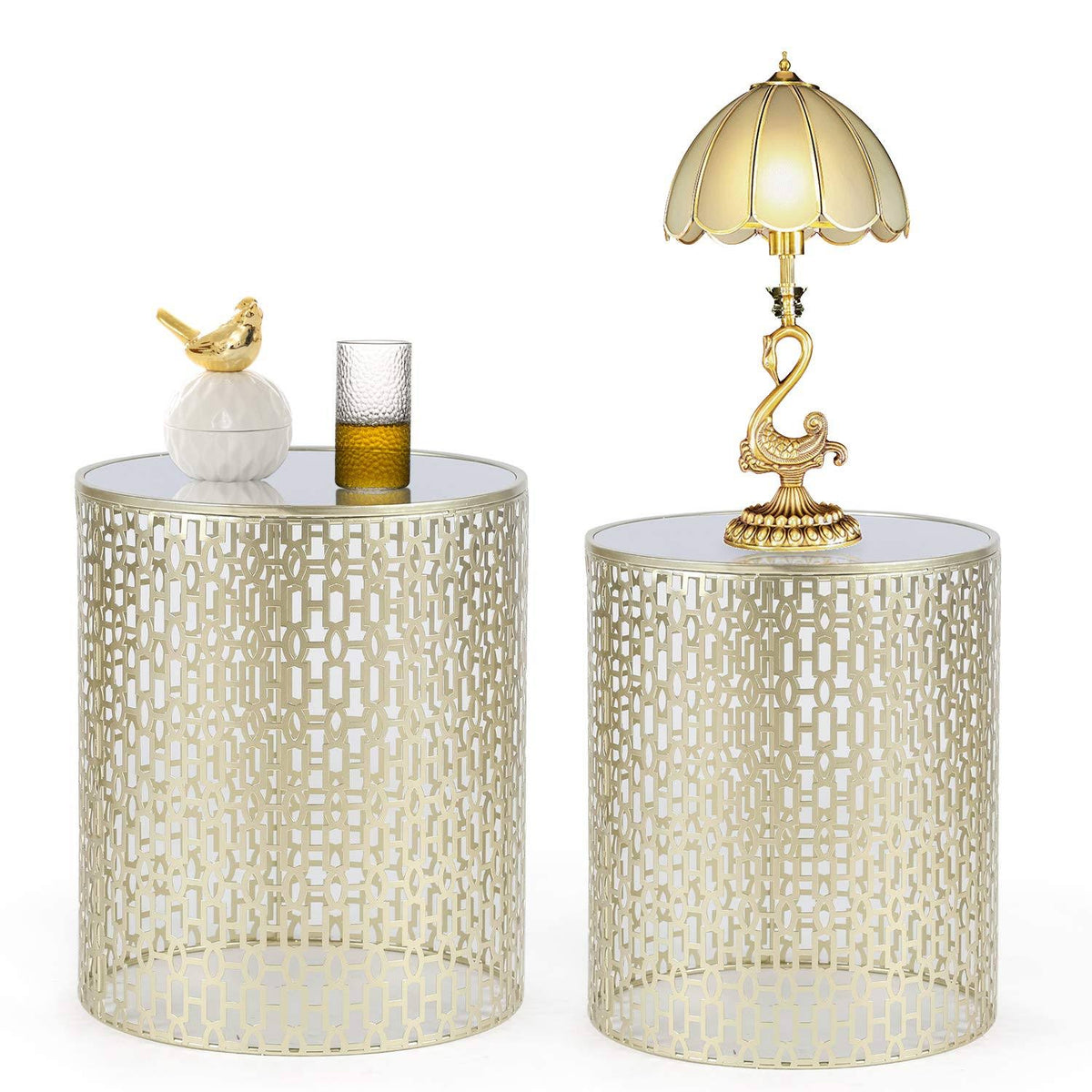 Set of 2 Metal End Table Q5972