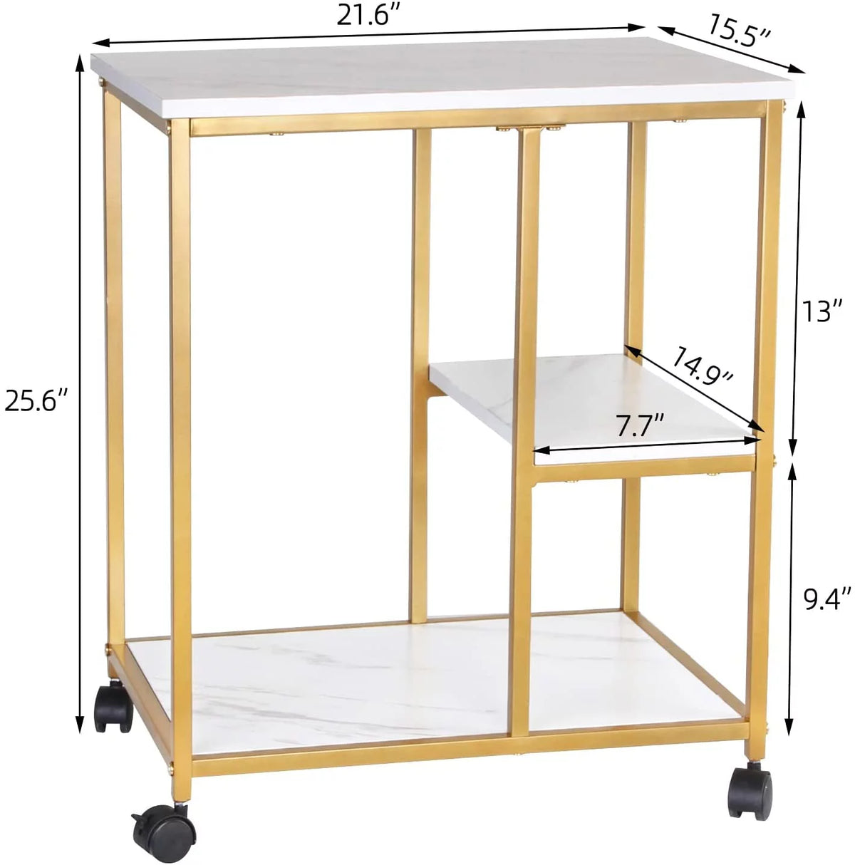 3-Tier Storage Cart with Wheels E945