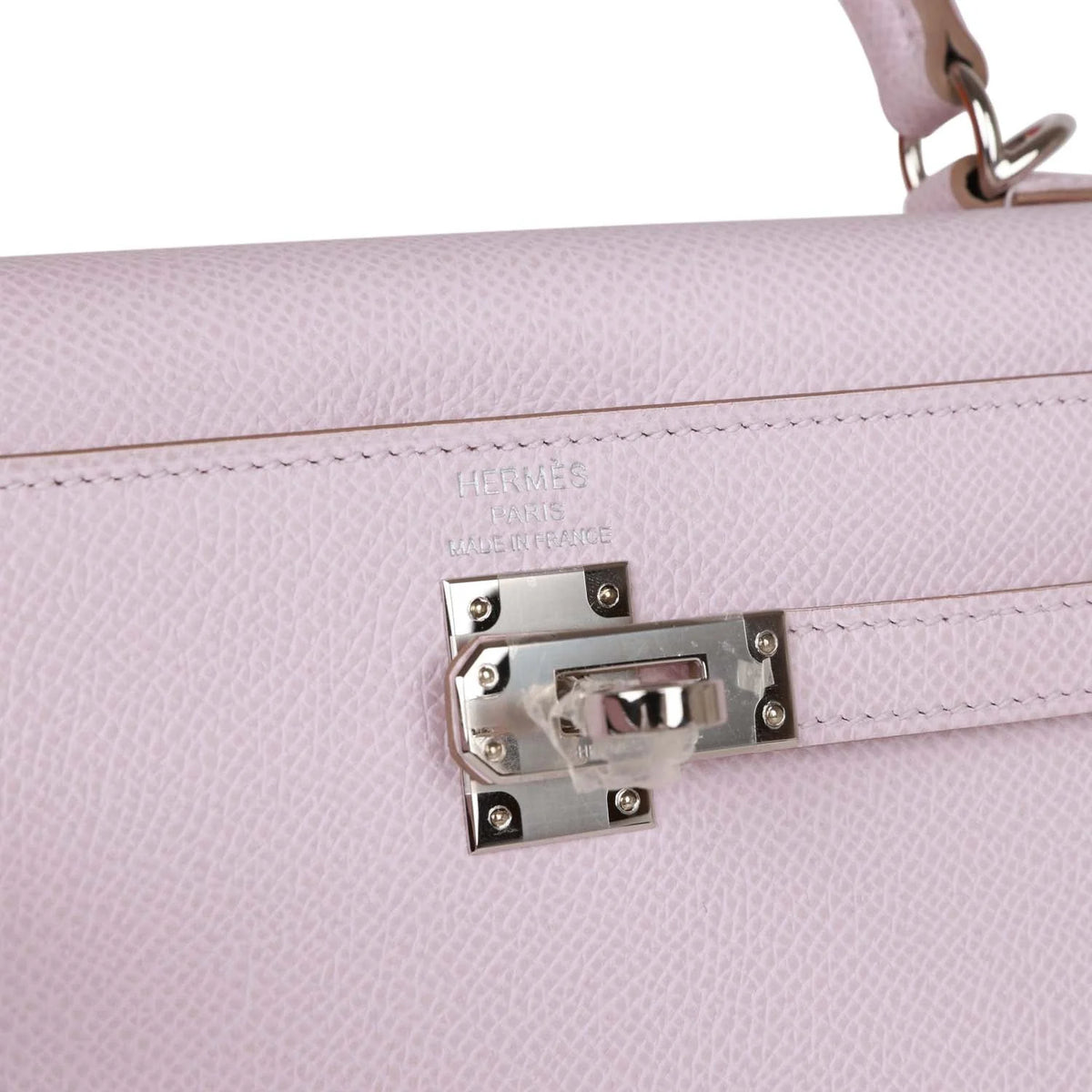 Mauve Pale Epsom Leather Handbag with Palladium Hardware G951