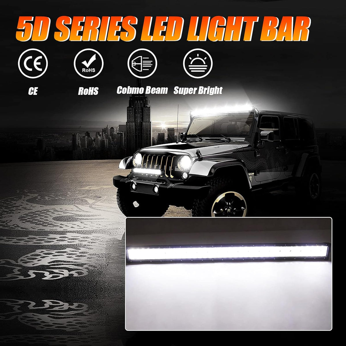 42 LED Light Bar 240W Spot Flood Combo Off Road Driving Lights with Wiring Harness F260