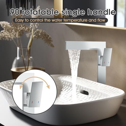 Tall Single Handle 1 Hole Solid Brass Bathroom Sink Faucet W88631
