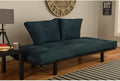 Black Lounger Frame with Suede Navy Mattress V737