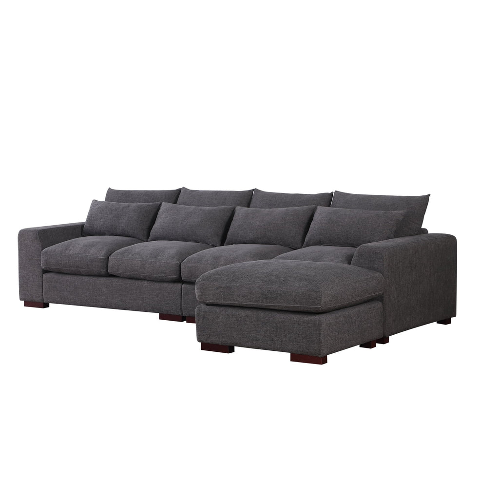 Dark Gray Fabric Modular Reversible Sectional Sofa & Ottoman D807662