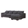 Dark Gray Fabric Modular Reversible Sectional Sofa & Ottoman D807662