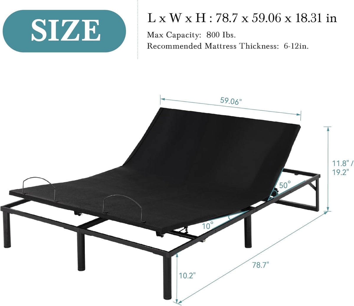 Queen Electric Adjustable Bed Base Frame M85737