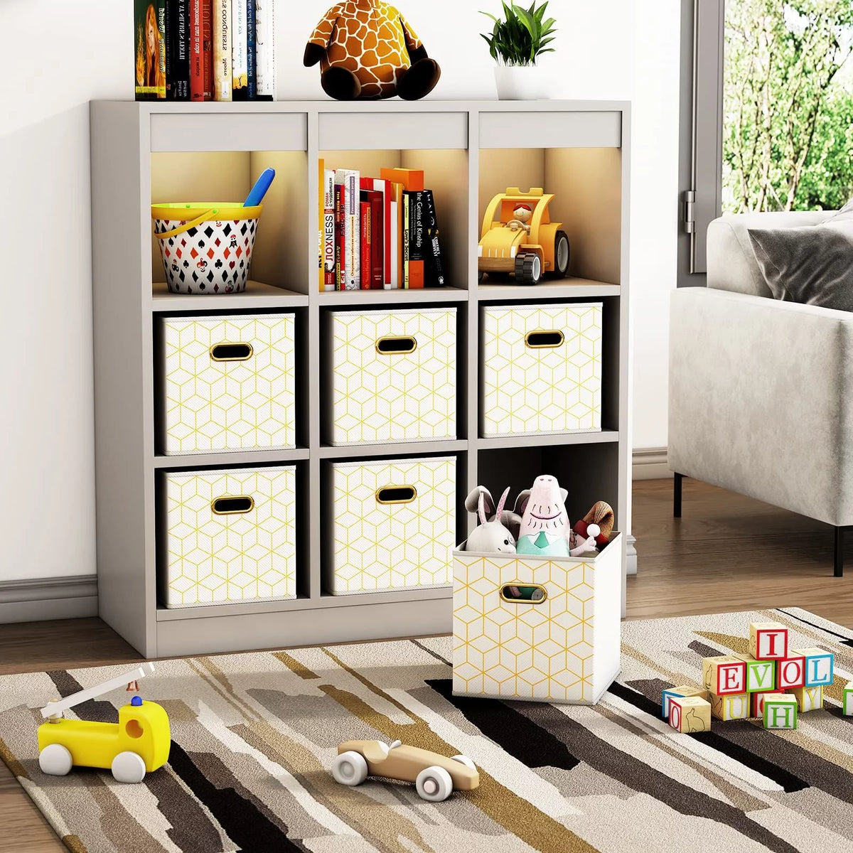 Set of 6 Collapsible Storage Cubes with Handles T21105