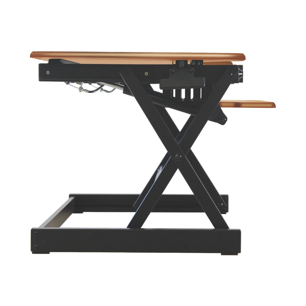 32" Height Adjustable Standing Desk Converter Teak Wood Grain L27560