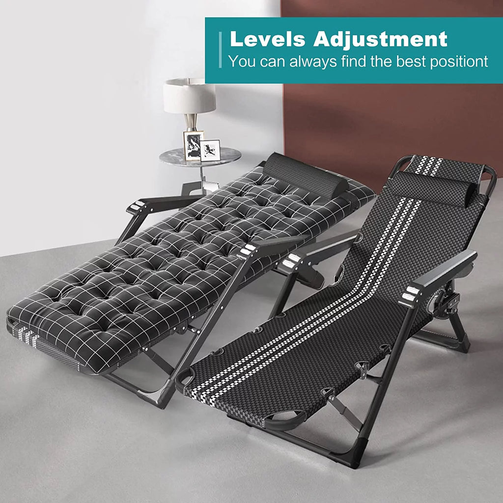 Folding Adjustable 5-Position Outdoor Chaise Lounge Chair with Headrest M104
