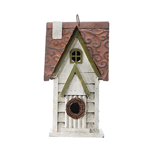 Hanging Distressed Wooden Birdhouse Q57452
