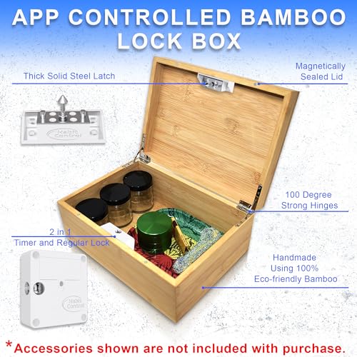 Wooden Timed Lock Box with Electronic Timer Lock L8629