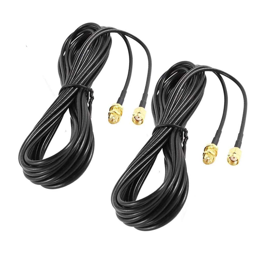2Pack 33ft WiFi Antenna Extension Cable RP-SMA Male to Female Connector D88432