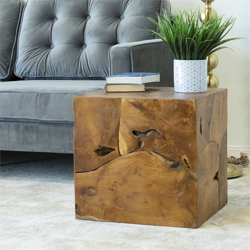 Teak Wood Stool-Ottoman H170274